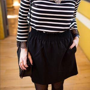 J Crew Black Sidewalk Skirt